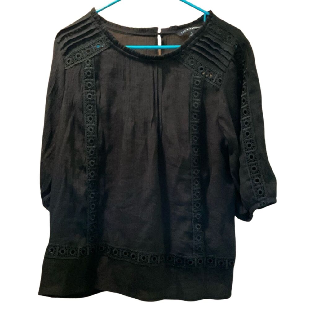 Zac & Rachel Boho Peasant Top Size Large